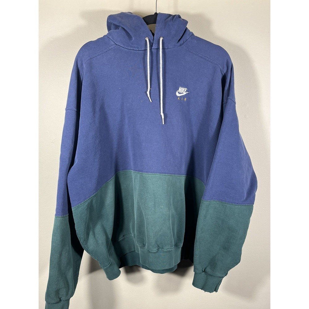 Vintage 90s Nike Air Color Block Hoodie Size XL Made in USA Baggy FLAWS